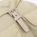 PRADA Backpack Nylon Beige Silver Auth 212961-21
