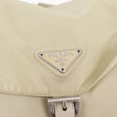 PRADA Backpack Nylon Beige Silver Auth 212961-22
