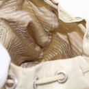 PRADA Backpack Nylon Beige Silver Auth 212961-26