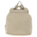 PRADA Backpack Nylon Beige Silver Auth 212961-3
