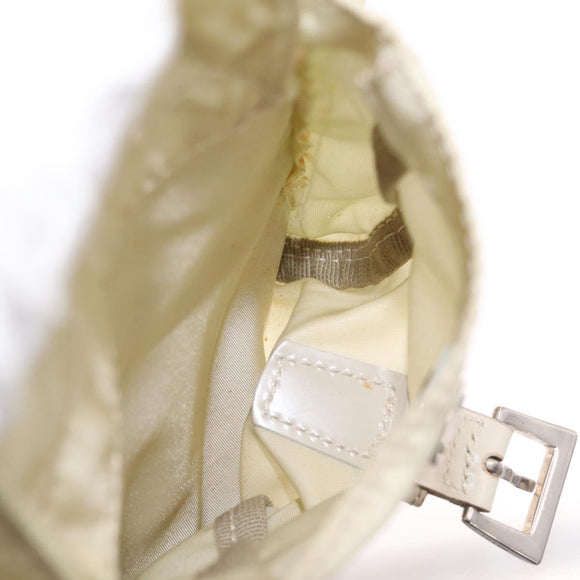 PRADA Backpack Nylon Beige Silver Auth 212961