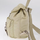 PRADA Backpack Nylon Beige Silver Auth 212961-4
