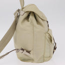 PRADA Backpack Nylon Beige Silver Auth 212961-5