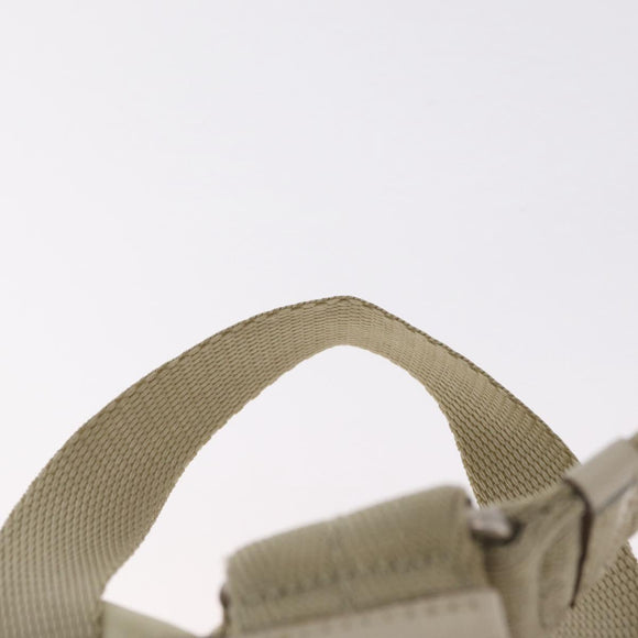PRADA Backpack Nylon Beige Silver Auth 212961