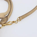 Miu Miu Hand Bag Leather 2way Beige Gold Auth 212969-11