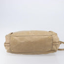 Miu Miu Hand Bag Leather 2way Beige Gold Auth 212969-12