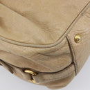 Miu Miu Hand Bag Leather 2way Beige Gold Auth 212969-14