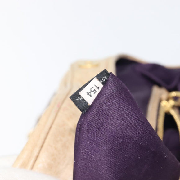 Miu Miu Hand Bag Leather 2way Beige Gold Auth 212969