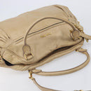 Miu Miu Hand Bag Leather 2way Beige Gold Auth 212969-6