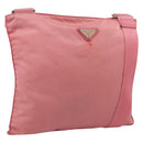 PRADA Shoulder Bag Nylon Pink Silver Auth 212970-1