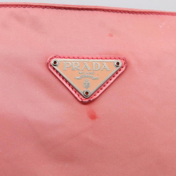 PRADA Shoulder Bag Nylon Pink Silver Auth 212970
