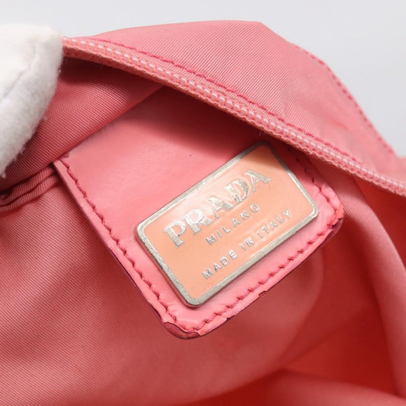 PRADA Shoulder Bag Nylon Pink Silver Auth 212970