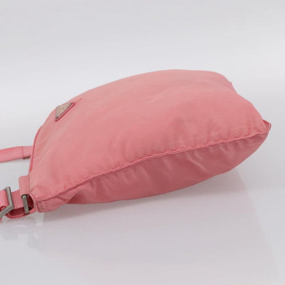 PRADA Shoulder Bag Nylon Pink Silver Auth 212970