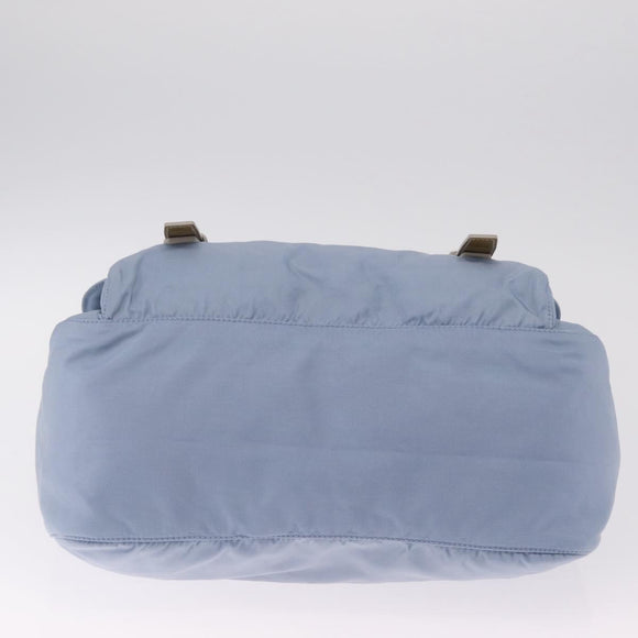 PRADA Shoulder Bag Nylon Light Blue Silver Auth 212972A
