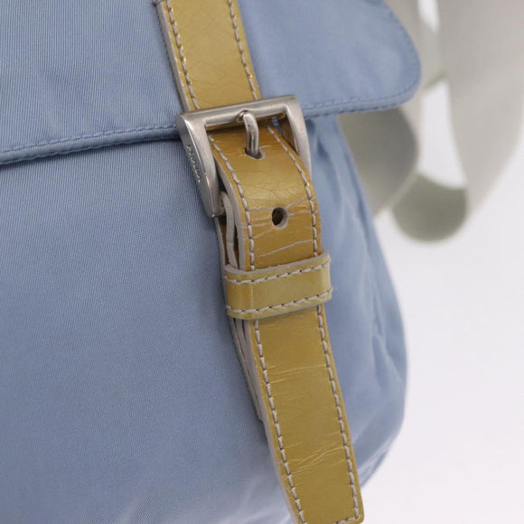 PRADA Shoulder Bag Nylon Light Blue Silver Auth 212972A