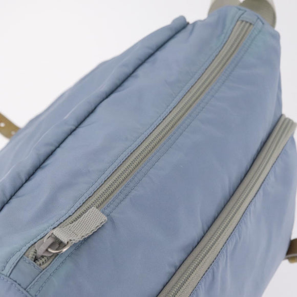 PRADA Shoulder Bag Nylon Light Blue Silver Auth 212972A