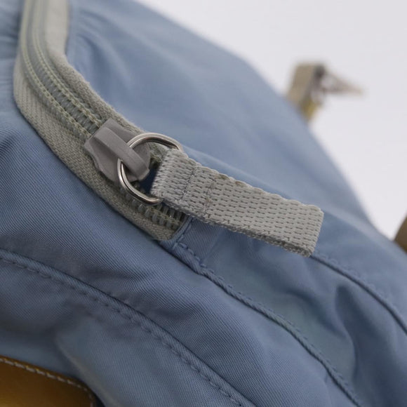 PRADA Shoulder Bag Nylon Light Blue Silver Auth 212972A