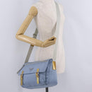 PRADA Shoulder Bag Nylon Light Blue Silver Auth 212972A-35