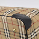 Burberrys Nova Check Boston Bag PVC Beige Gold Auth 212973-12