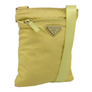 PRADA Shoulder Bag Nylon Yellow Silver Auth 212976-1