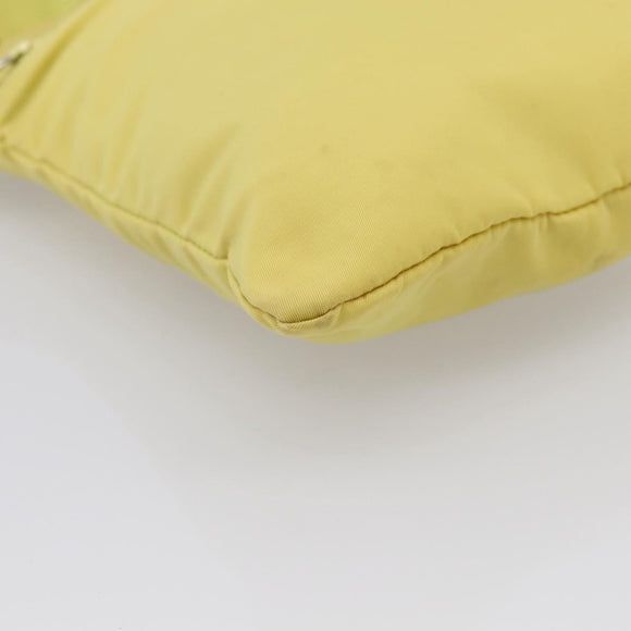 PRADA Shoulder Bag Nylon Yellow Silver Auth 212976