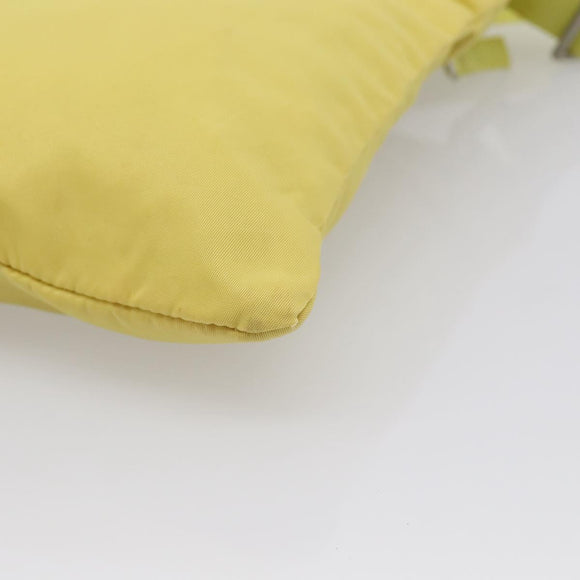 PRADA Shoulder Bag Nylon Yellow Silver Auth 212976