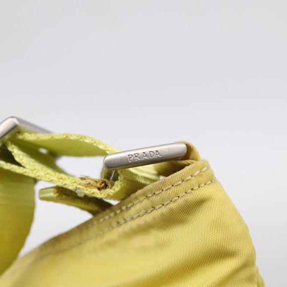 PRADA Shoulder Bag Nylon Yellow Silver Auth 212976