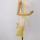PRADA Shoulder Bag Nylon Yellow Silver Auth 212976-23
