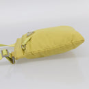PRADA Shoulder Bag Nylon Yellow Silver Auth 212976-4
