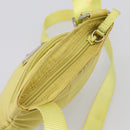 PRADA Shoulder Bag Nylon Yellow Silver Auth 212976-6