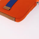 LOEWE Irohebe Nature Neck Pouch Shoulder Bag Canvas Blue Silver Auth 212977M-14