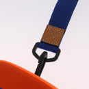 LOEWE Irohebe Nature Neck Pouch Shoulder Bag Canvas Blue Silver Auth 212977M-9