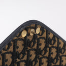 Christian Dior Trotter Canvas Clutch Bag Navy Gold Auth 213001-15