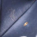 Christian Dior Trotter Canvas Clutch Bag Navy Gold Auth 213001-17