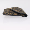 Christian Dior Trotter Canvas Clutch Bag Navy Gold Auth 213001-4