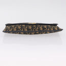 Christian Dior Trotter Canvas Clutch Bag Navy Gold Auth 213001-7
