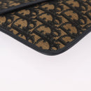 Christian Dior Trotter Canvas Clutch Bag Navy Gold Auth 213001-8