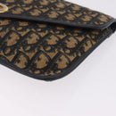 Christian Dior Trotter Canvas Clutch Bag Navy Gold Auth 213001-9
