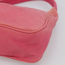 PRADA Hand Pouch Hand Bag Nylon Pink Silver Auth 213002-10