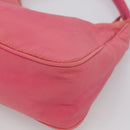 PRADA Hand Pouch Hand Bag Nylon Pink Silver Auth 213002-12