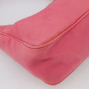 PRADA Hand Pouch Hand Bag Nylon Pink Silver Auth 213002-13