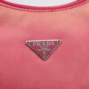 PRADA Hand Pouch Hand Bag Nylon Pink Silver Auth 213002-14