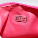 PRADA Hand Pouch Hand Bag Nylon Pink Silver Auth 213002-16