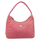 PRADA Hand Pouch Hand Bag Nylon Pink Silver Auth 213002-2