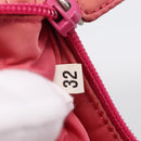 PRADA Hand Pouch Hand Bag Nylon Pink Silver Auth 213002-20