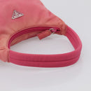 PRADA Hand Pouch Hand Bag Nylon Pink Silver Auth 213002-7