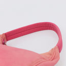 PRADA Hand Pouch Hand Bag Nylon Pink Silver Auth 213002-8