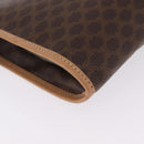 CELINE Macadam Canvas Clutch Bag PVC Leather Brown Gold Auth 213004A-10