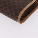 CELINE Macadam Canvas Clutch Bag PVC Leather Brown Gold Auth 213004A-11