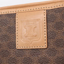 CELINE Macadam Canvas Clutch Bag PVC Leather Brown Gold Auth 213004A-14